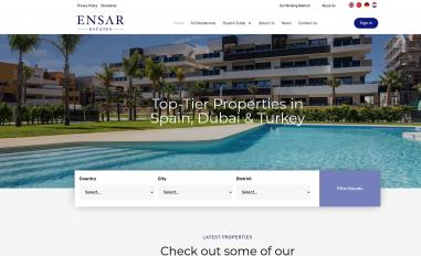 Schermafbeelding van ensarestates.com