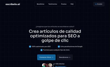 Schermafbeelding van escribelo.webflow.io