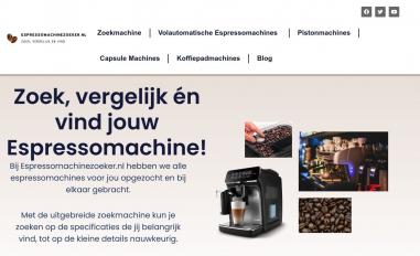 Schermafbeelding van espressomachinezoeker.nl