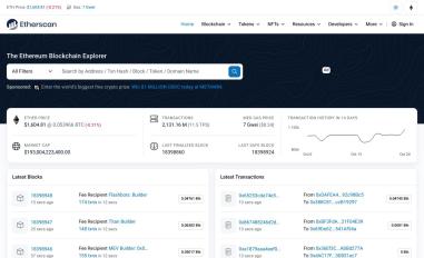 Schermafbeelding van etherscan.io