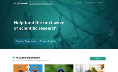 Schermafbeelding van experiment.com