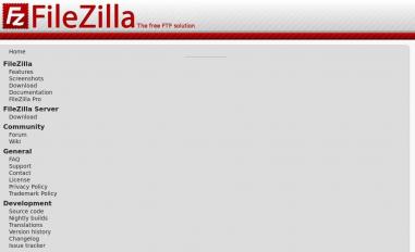 Schermafbeelding van filezilla-project.org