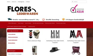 Schermafbeelding van floreslederwaren.nl