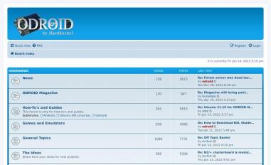 Schermafbeelding van forum.odroid.com