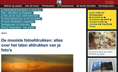 Schermafbeelding van fotoafdrukken.info