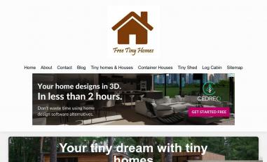 Schermafbeelding van freetinyhomes.com