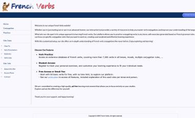 Schermafbeelding van french-verbs.com