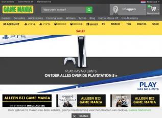 Schermafbeelding van gamemania.nl
