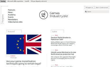 Schermafbeelding van gamesindustry.biz