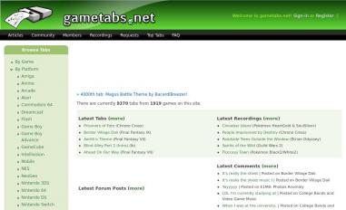 Schermafbeelding van gametabs.net