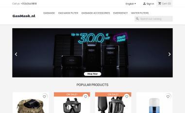 Schermafbeelding van gasmask.nl