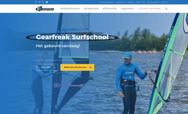 Schermafbeelding van gearfreaksurfschool.nl