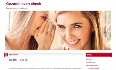 Schermafbeelding van gezondlevencheck.nl