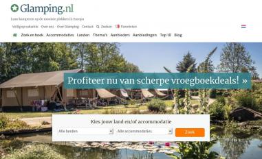 Schermafbeelding van glamping.nl