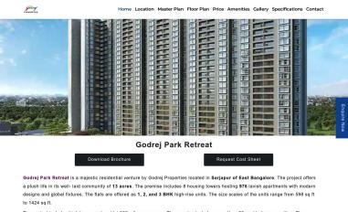 Schermafbeelding van godrejsparkretreat.in