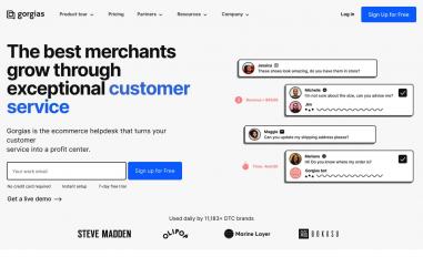Schermafbeelding van gorgias.com