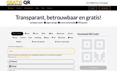 Schermafbeelding van gratisqrcode.nl