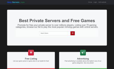 Schermafbeelding van gtopservers.com