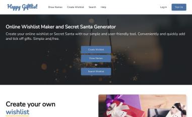 Schermafbeelding van happygiftlist.com