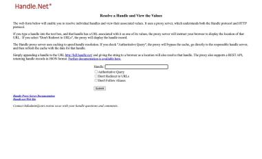 Schermafbeelding van hdl.handle.net