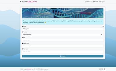 Schermafbeelding van healthcalculator.top