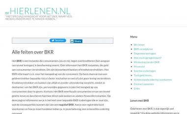 Schermafbeelding van hierlenen.nl