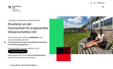 Schermafbeelding van hof-university.de