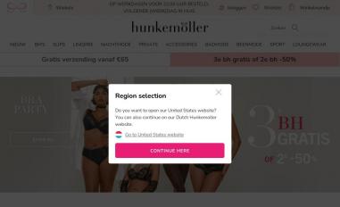 Schermafbeelding van hunkemoller.nl