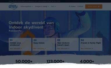 Schermafbeelding van indoorskydive.com