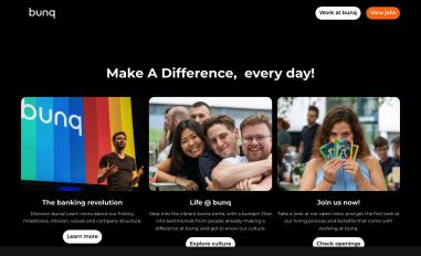 Schermafbeelding van jobs.bunq.com