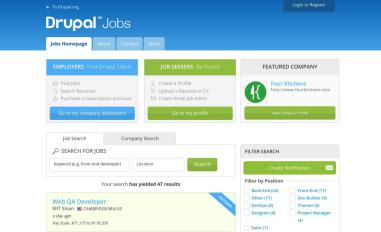 Schermafbeelding van jobs.drupal.org