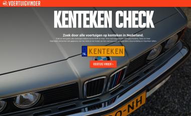 Schermafbeelding van kentekenvinder.nl