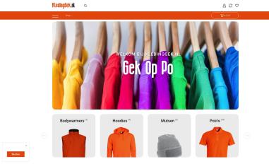 Schermafbeelding van kledinggek.nl