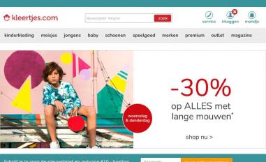 Schermafbeelding van kleertjes.com