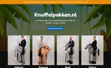 Schermafbeelding van knuffelpakken.nl