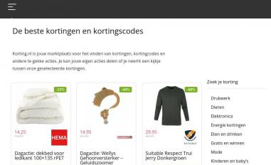 Schermafbeelding van korting.nl