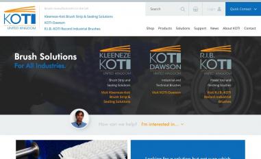 Schermafbeelding van kotibrushes.co.uk