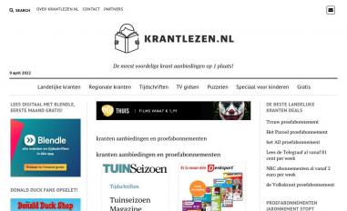 Schermafbeelding van krantlezen.nl