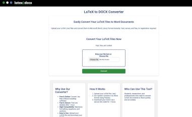 Schermafbeelding van latex2docx.com