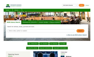 Schermafbeelding van library.wur.nl