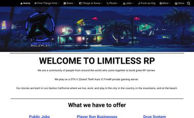 Schermafbeelding van limitlessrp.org
