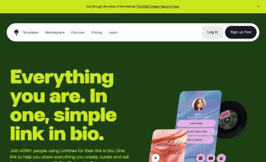 Schermafbeelding van linktr.ee