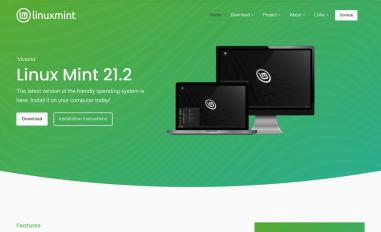 Schermafbeelding van linuxmint.com