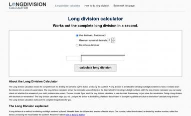 Schermafbeelding van longdivision-calculator.com