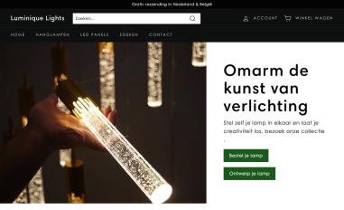 Schermafbeelding van luminiquelights.com