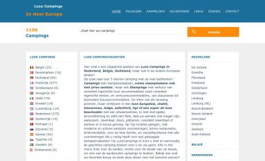 Schermafbeelding van luxecampings.nl