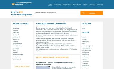 Schermafbeelding van luxevakantieparkennederland.nl