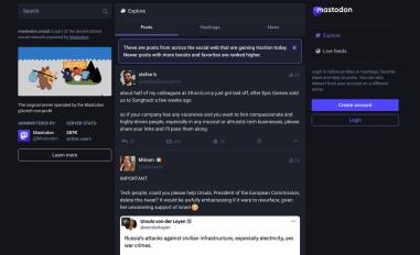 Schermafbeelding van mastodon.social
