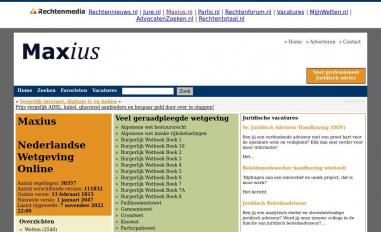 Schermafbeelding van maxius.nl
