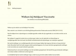 Schermafbeelding van meldpuntvaccinatie.nl